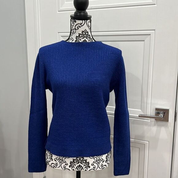 Cobalt Blue Sweater Poetry Chunky Knit Zip Up Sweater with Pockets - Picture 10 of 12